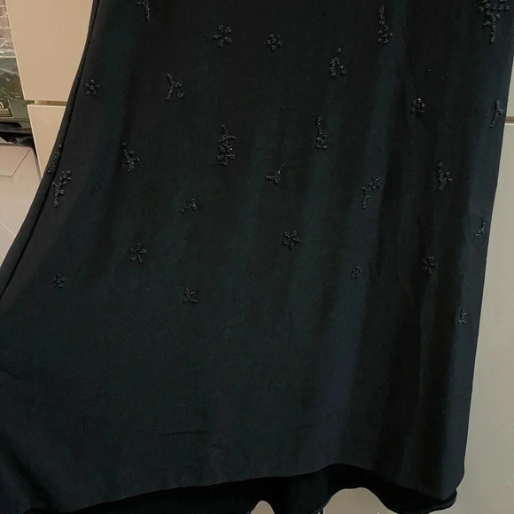 VTG OT Embroidery Beaded Cocktail Dress Long Strapless SIZE S - Picture 3 of 11